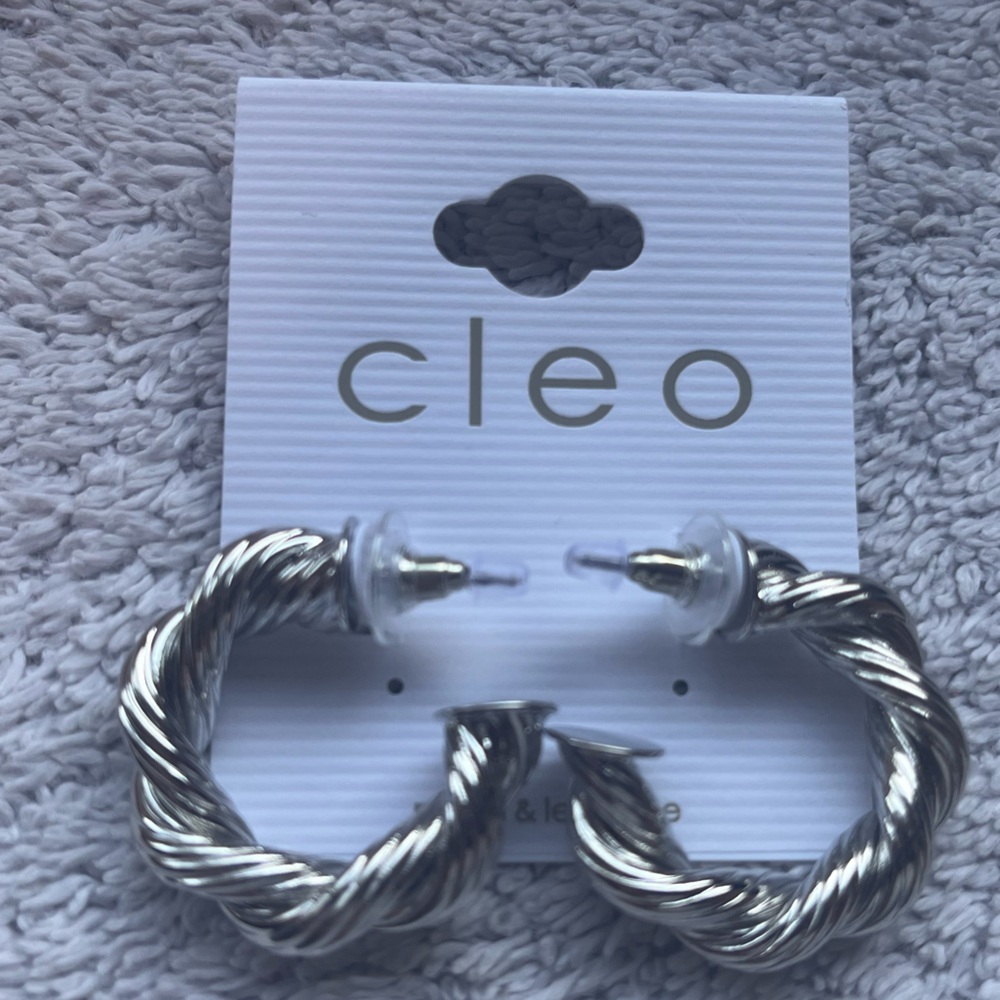 CLEO | Silver Braided Hoops, Brand New! (NWT)